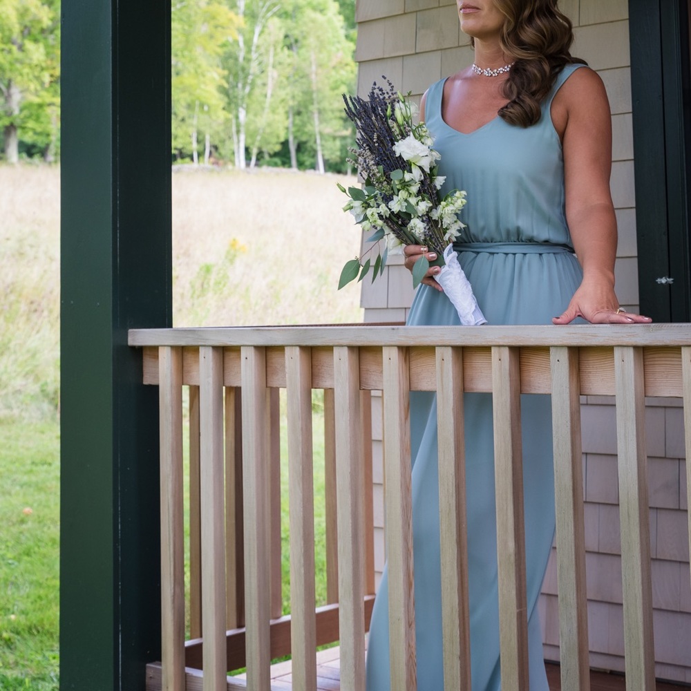 Show me your Mumu sage green bridesmaids dress